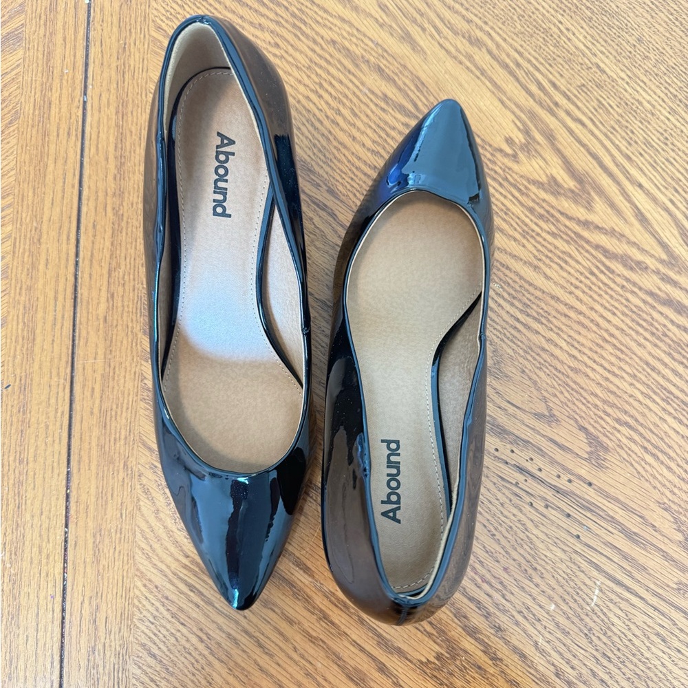 Abound Black Patent Pointed Toe Flats